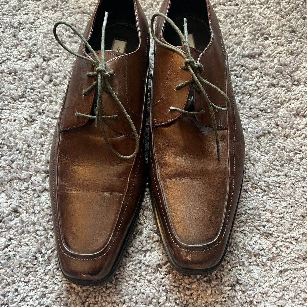 Joseph Abboud Dark Brown Leather Oxfords